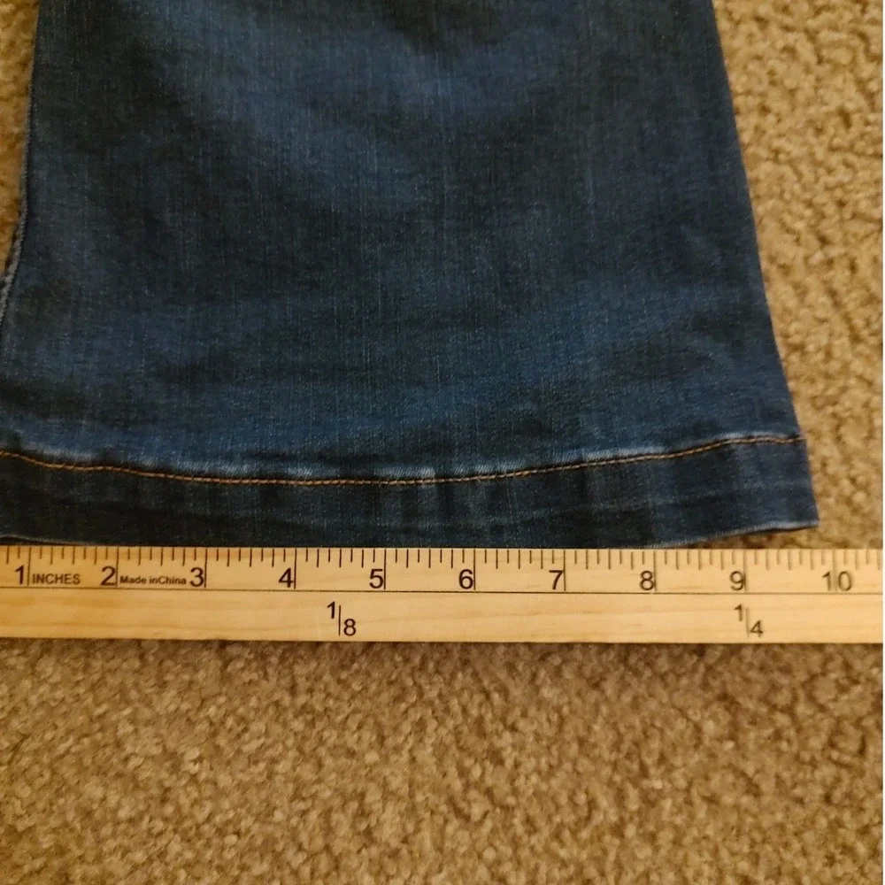 Knox Rose Flare Jeans Women 10 Dark Blue Excellent Pull On High Rise Stretch